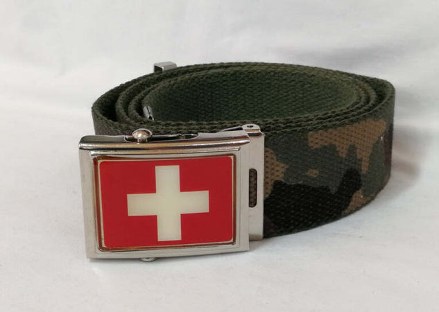 Cintura Croce Bianca Bandiera Svizzera Vari Colori Cinta In Canapa Con Fibbia Metallica Moda/Uomo/Abbigliamento/Abbigliamento sportivo/Cinture Il Distintivo - Pesaro, Commerciovirtuoso.it