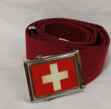 Cintura Croce Bianca Bandiera Svizzera Vari Colori Cinta In Canapa Con Fibbia Metallica Moda/Uomo/Abbigliamento/Abbigliamento sportivo/Cinture Il Distintivo - Pesaro, Commerciovirtuoso.it