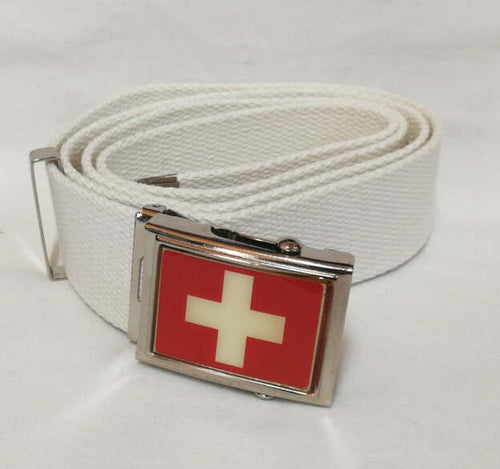 Cintura Croce Bianca Bandiera Svizzera Vari Colori Cinta In Canapa Con Fibbia Metallica Moda/Uomo/Abbigliamento/Abbigliamento sportivo/Cinture Il Distintivo - Pesaro, Commerciovirtuoso.it