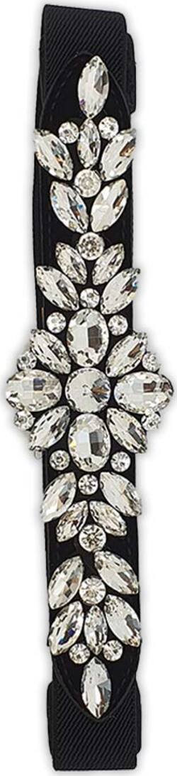 Cintura Donna Bianco E Oro Fascia Sottile Fiori E Foglie in Tessuto Elasticizzato Con Gioiello in Strass Sulla Parte Frontale 68cm CLFC1271911 Moda/Donna/Accessori/Cinture You Store - Messina, Commerciovirtuoso.it