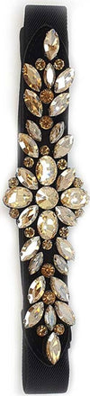 Cintura Donna Bianco E Oro Fascia Sottile Fiori E Foglie in Tessuto Elasticizzato Con Gioiello in Strass Sulla Parte Frontale 68cm CLFC1271911 Moda/Donna/Accessori/Cinture You Store - Messina, Commerciovirtuoso.it
