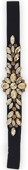 Cintura Donna Bianco E Oro Fascia Sottile Fiori E Foglie in Tessuto Elasticizzato Con Gioiello in Strass Sulla Parte Frontale 68cm CLFC1271911 Moda/Donna/Accessori/Cinture You Store - Messina, Commerciovirtuoso.it