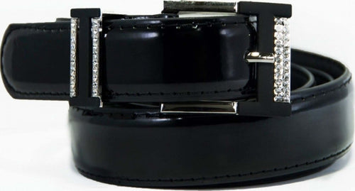 CINTURA DONNA NERA ECOPELLE EFFETTO LUCIDO CINTA TESSUTO FIBBIA STRASS CASUAL Moda/Donna/Accessori/Cinture Trade Shop italia - Napoli, Commerciovirtuoso.it