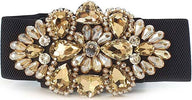 Cintura Donna Oro Fascia Larga Fiore E Pietre in Tessuto Elasticizzato Con Gioiello in Strass Sulla Parte Frontale Retro Con Chiusura a Clip 68 x73cm CLFC1638211 Moda/Donna/Accessori/Cinture You Store - Messina, Commerciovirtuoso.it