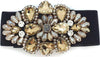 Cintura Donna Oro Fascia Larga Fiore E Pietre in Tessuto Elasticizzato Con Gioiello in Strass Sulla Parte Frontale Retro Con Chiusura a Clip 68 x73cm CLFC1638211 Moda/Donna/Accessori/Cinture You Store - Messina, Commerciovirtuoso.it