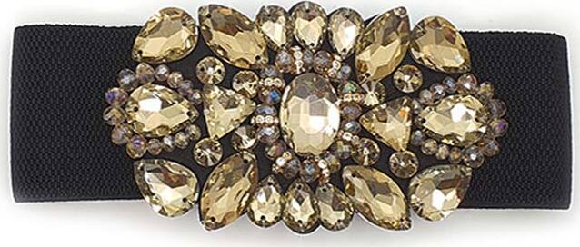 Cintura Donna Oro Fascia Larga Pietre Caramella in Tessuto Elasticizzato Con Gioiello in Strass Sulla Parte Frontale Retro Con Chiusura a Clip 68 x73cm CLFC1295411 Moda/Donna/Accessori/Cinture You Store - Messina, Commerciovirtuoso.it