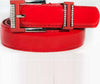Cintura-Donna-Rosso-Ecopelle-Pelle-Cinta-Tessuto-Fibbia-In-Metallo-Brillantini