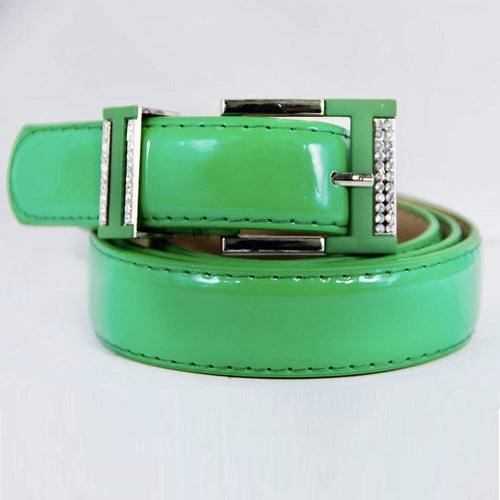 Cintura Donna Verde Ecopelle Pelle Cinta Tessuto Fibbia In Metallo Brillantini Moda/Donna/Accessori/Cinture Trade Shop italia - Napoli, Commerciovirtuoso.it