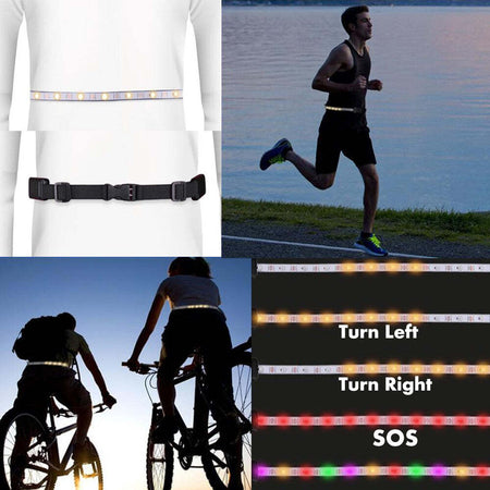 CINTURA INDICATORE DIREZIONE LAMPAGGIANTI PER BICI SOS A LED RICARICABILE 1200mA Sport e tempo libero/Attività ricreative all'aperto/Ciclismo/Luci e riflettori/Fanalini posteriori Trade Shop italia - Napoli, Commerciovirtuoso.it