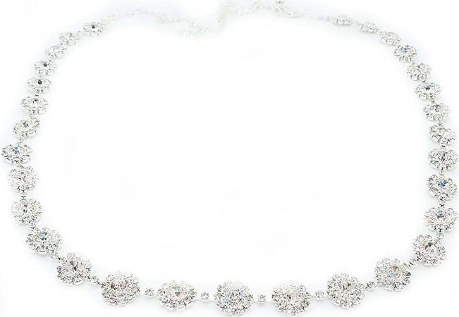 Cintura Jewel Da Donna in Zamak E Vetro Con Strass Argento a Forma Di Fiore Cintura Gioiello Fashion Nickel Free Moda/Donna/Accessori/Cinture Leclaf - Napoli, Commerciovirtuoso.it
