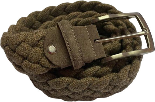 Cintura uomo Bergamotto - Intrecciata - In lana e Vera pelle - Cammello