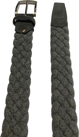Cintura uomo Bergamotto - Intrecciata - In lana e Vera pelle - Grigio