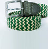 Cintura-Uomo-Donna-Intrecciata-Verde-Beige-Corda-Cinta-Tessuto-Fibbia-In-Metallo