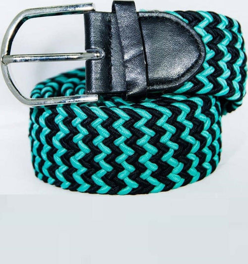 Cintura Uomo Donna Intrecciata Verde Nero Corda Cinta Tessuto Fibbia In Metallo Moda/Uomo/Accessori/Cinture Trade Shop italia - Napoli, Commerciovirtuoso.it