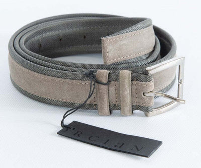 Cintura uomo Orciani - Amalfi  in suede e tessuto - Tortora/antracite