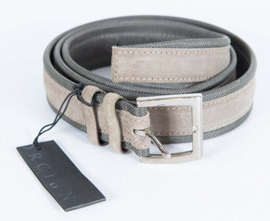 Cintura uomo Orciani - Amalfi  in suede e tessuto - Tortora/antracite