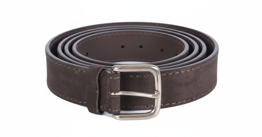 Cintura uomo Orciani - Amalfi in suede - Testa di moro