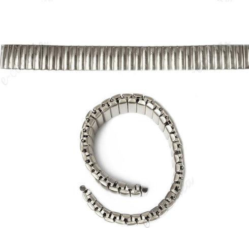 Cinturino-Elastico-Metallo-Universale-Ricambio-Orologio-Largo-18mm-Silver