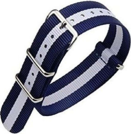 Cinturino In Nylon Universale Ricambio Orologio Larghezza 20mm Blu Bianco Moda/Uomo/Orologi/Cinturini Trade Shop italia - Napoli, Commerciovirtuoso.it