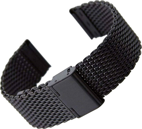 Cinturino Maglia Milano Universale Ricambio Orologio Larghezza 22mm Nero Moda/Uomo/Orologi/Cinturini Trade Shop italia - Napoli, Commerciovirtuoso.it