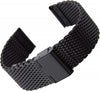 Cinturino-Maglia-Milano-Universale-Ricambio-Orologio-Larghezza-22mm-Nero