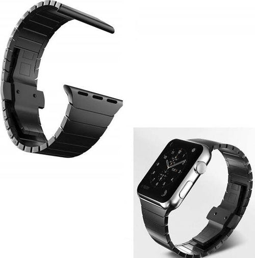 Cinturino-Nero-38mm-Catena-Compatibile-Con-Iwatch-Serie-3/2/1-Chiusura-Farfalla