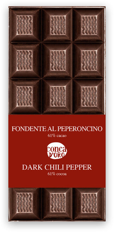 Cioccolato Fondente Al Peperoncino Tavoletta 100gr. Di Cioccolato Dark Con Chili Pepper 61% Piccante Artigianale Alimentari e cura della casa/Snack dolci e salati/Cioccolata/Barrette/Tavolette Conca d’Oro - Campiglia Marittima, Commerciovirtuoso.it