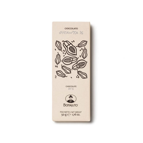 Cioccolato 80% | Artigianale - Fatto a Mano a Modica, Sicilia | Senza Glutine | Bonajuto | 50g