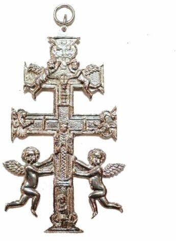 Ciondolo Cruz De Caravaca in Ferro Con Orazione Santería Esoterismo Ciondolo Pendente Croce Di Caravaca