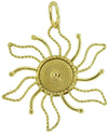 Ciondolo sole stilizzato filigrana oro giallo artigianato sardo
