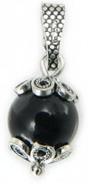 Ciondolo Su Coccu argento con onice nero portafortuna Sardegna