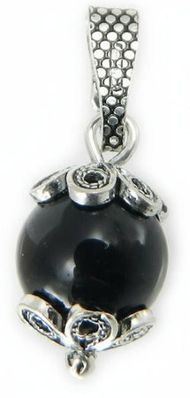 Ciondolo Su Coccu argento con onice nero portafortuna Sardegna