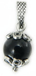 Ciondolo Su Coccu argento con onice nero portafortuna Sardegna