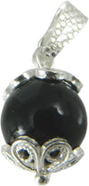 Ciondolo Su Coccu argento con onice nero portafortuna Sardegna