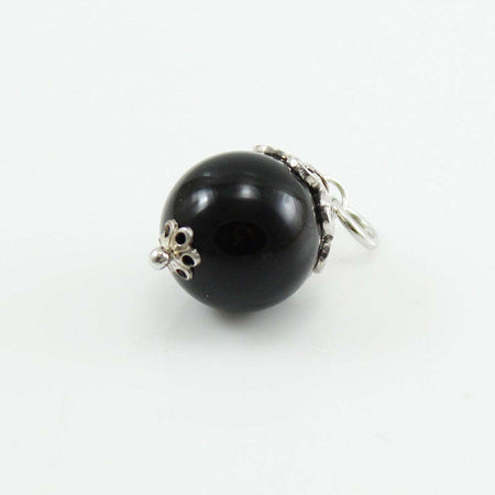 Ciondolo Su Coccu argento rodiato con onice nero portafortuna Sardegna