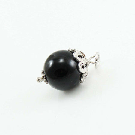 Ciondolo Su Coccu argento rodiato con onice nero portafortuna Sardegna