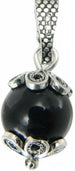 Ciondolo Su Coccu argento brunito con onice nero portafortuna Sardegna