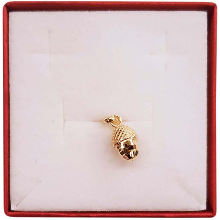 Ciondolo Ghianda portafortuna in oro giallo 18 kt 750 millesimi Pendente Per collana Ghianda Artigianale Made in Italy