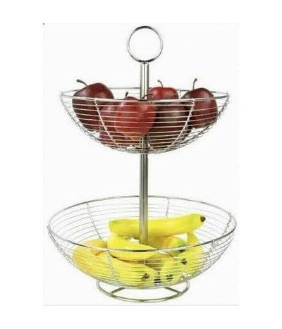 Ciotola Cesto Frutta Ellisse Supporto Casa Tavolo Da Pranzo Accessori 2 Livelli