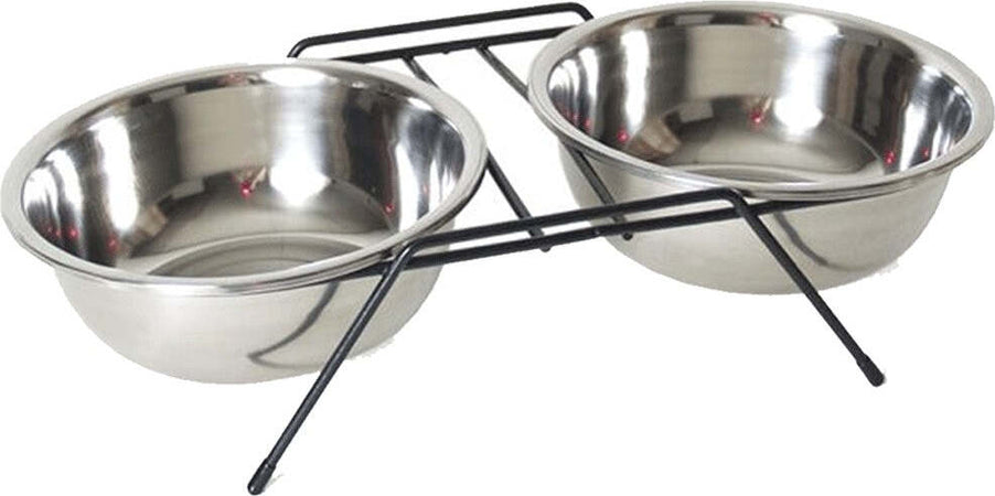 Ciotola Doppia Rialzata Per Cani 2 Per 22cm Con Supporto Cibo Acqua In Metallo Prodotti per animali domestici/Cani/Ciotole e distributori/Ciotole Trade Shop italia - Napoli, Commerciovirtuoso.it