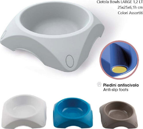 Ciotola per Cane Large 1,2 Lt Antiscivolo Bowl 25x25x6,1h Cm Vari Colori per Cani Prodotti per animali domestici/Cani/Ciotole e distributori/Ciotole Trade Shop italia - Napoli, Commerciovirtuoso.it