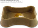 Ciotola-Per-Cani-Gatti-Animali-In-Plastica-13x5x20-Cm-Acqua-Cibo-Marrone