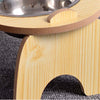 Ciotola-Singola-Rialzata-Per-Cani-Gatti-Con-Base-In-Legno-Per-Animali-Domestici