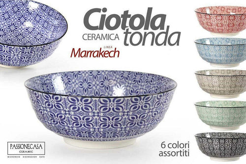 Ciotola Tonda In Ceramica Decorata Multiuso Marracash 18x18x7cm 6 Colori 771606 Casa e cucina/Stoviglie/Piatti ciotole e vassoi/Ciotole/Insalatiere Trade Shop italia - Napoli, Commerciovirtuoso.it
