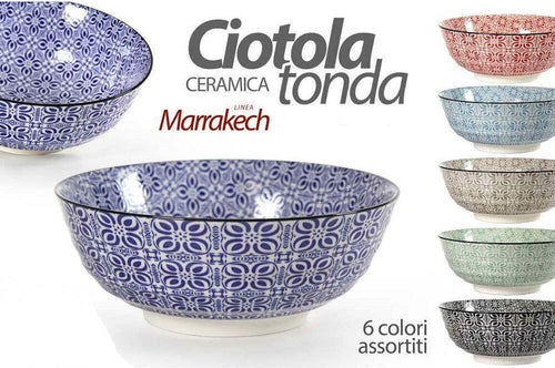 Ciotola Tonda Multiuso Marrakech 21x21x8,2cm Ceramica Decorata Colori Ass 771590 Casa e cucina/Stoviglie/Piatti ciotole e vassoi/Ciotole/Insalatiere Trade Shop italia - Napoli, Commerciovirtuoso.it