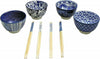 Ciotole Porcellana 4 Coppette + 4 Bacchette Blu Bianco Design Giapponese Per Riso Zuppa Casa e cucina/Stoviglie/Piatti ciotole e vassoi/Ciotole/Ciotole per gelato Trade Shop italia - Napoli, Commerciovirtuoso.it