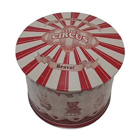 Barattolo in latta con carillon decorazione natalizia h 16 cm