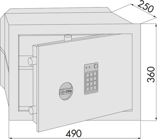 CISA---CASSAFORTE-DGT-A-MURO-CON-COMBINATORE-ELETTRONICO-VISION-49X36X25