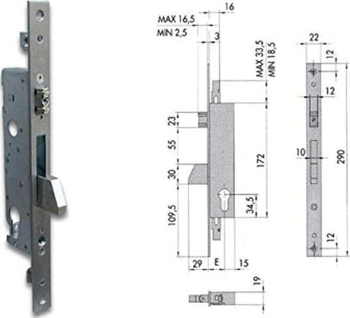 CISA---SERRATURE-DA-INFILARE-A-CATENACCIO-BASCULANTE,-A-CILINDRO,-PER-MONTANTI-ENTRATA-30MM-AMBIDESTRA