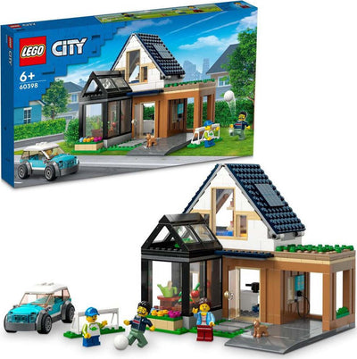 City-Villetta-Familiare-e-Auto-Elettrica-Lego